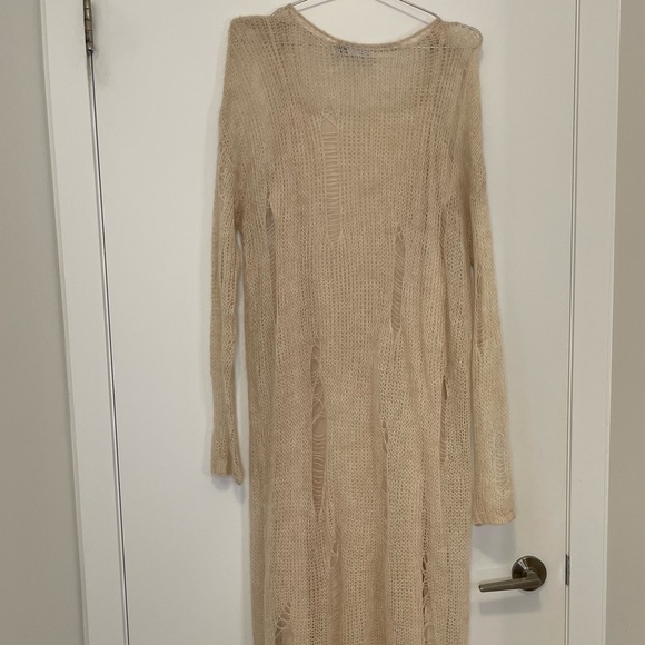 Wool Blend Dress with Rips - Picture 4 of 7